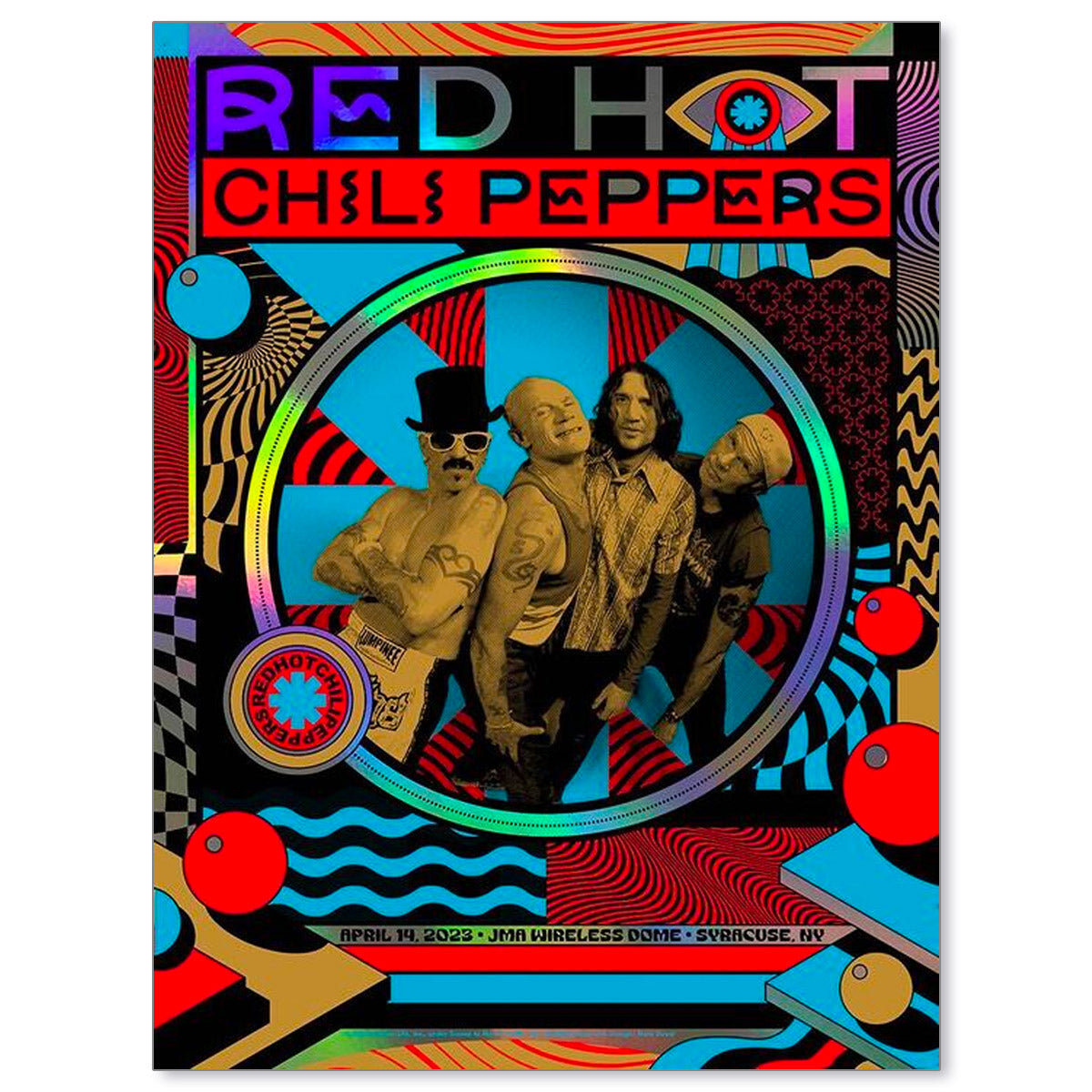 Red Hot Chili Peppers Syracuse April 14, 2023 (Rainbow Foil) & Trading Card