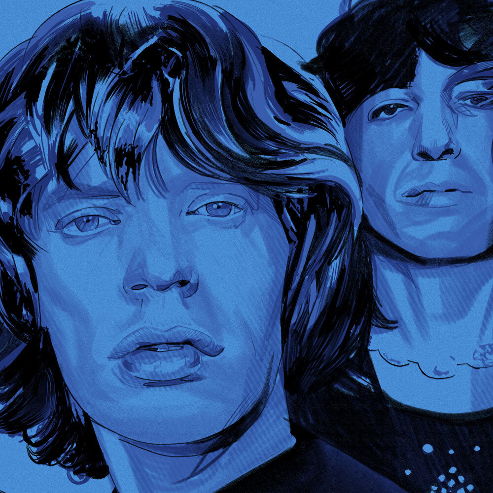 Rolling Stones Black & Blue 50th Anniversary — artwork in setting