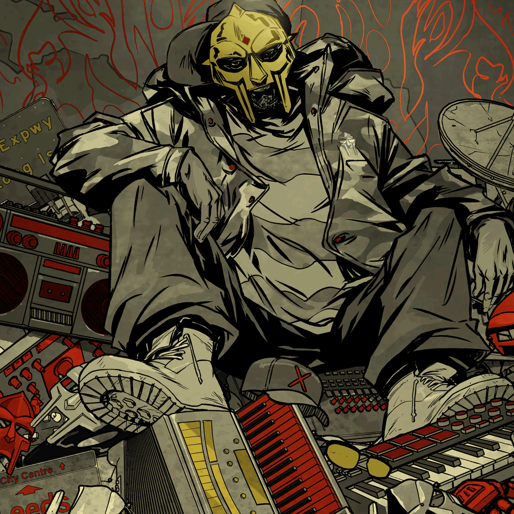 MF DOOM x Sanford Greene Print (Red & Gold Foil Edition)