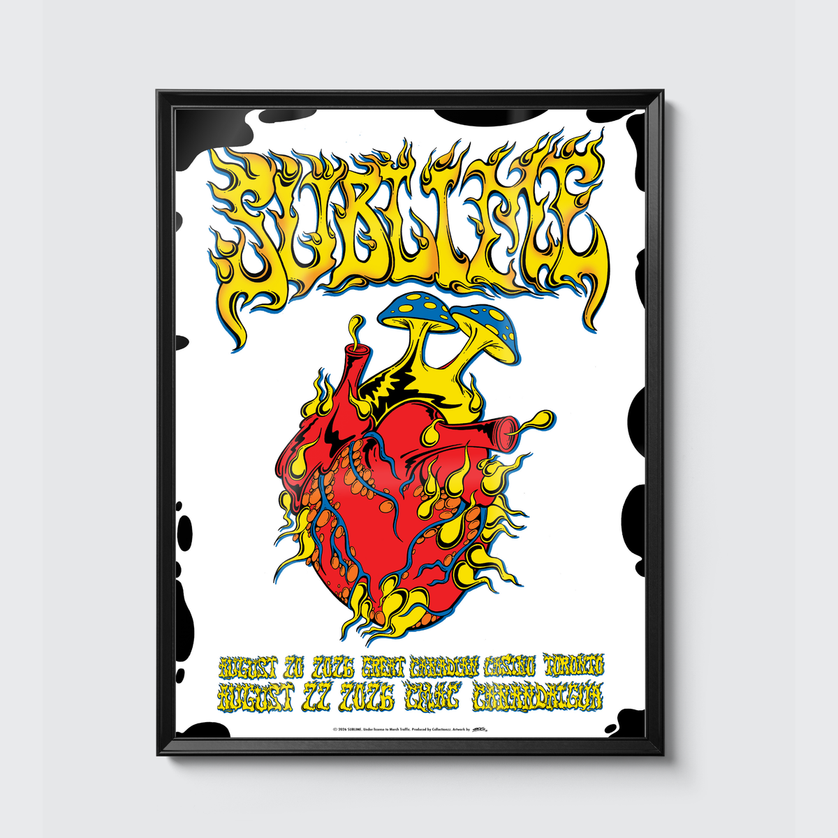 Sublime · Toronto & Canandaigua poster, framed on the wall