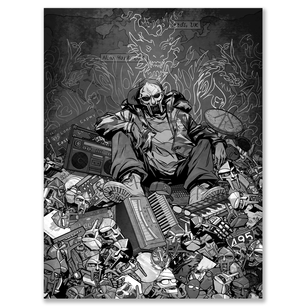 MF DOOM x Sanford Greene Print (Silver Foil Edition)