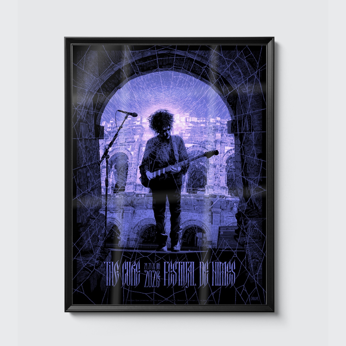 The Cure · Nîmes July 24 (Blue) poster, framed on the wall