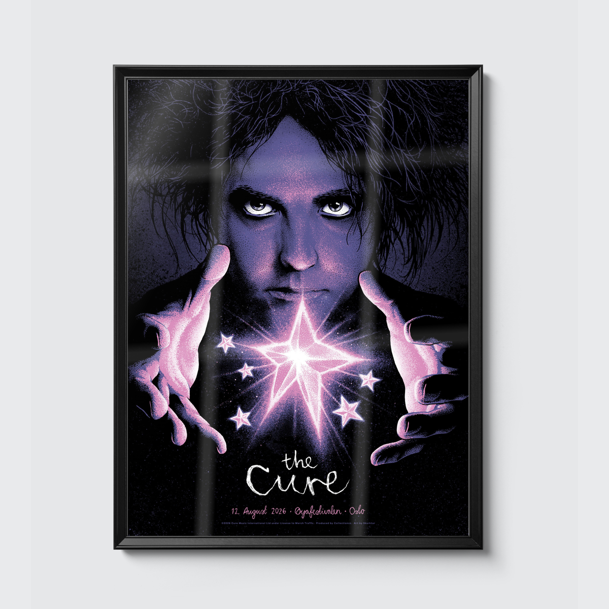 The Cure · Oslo poster, framed on the wall