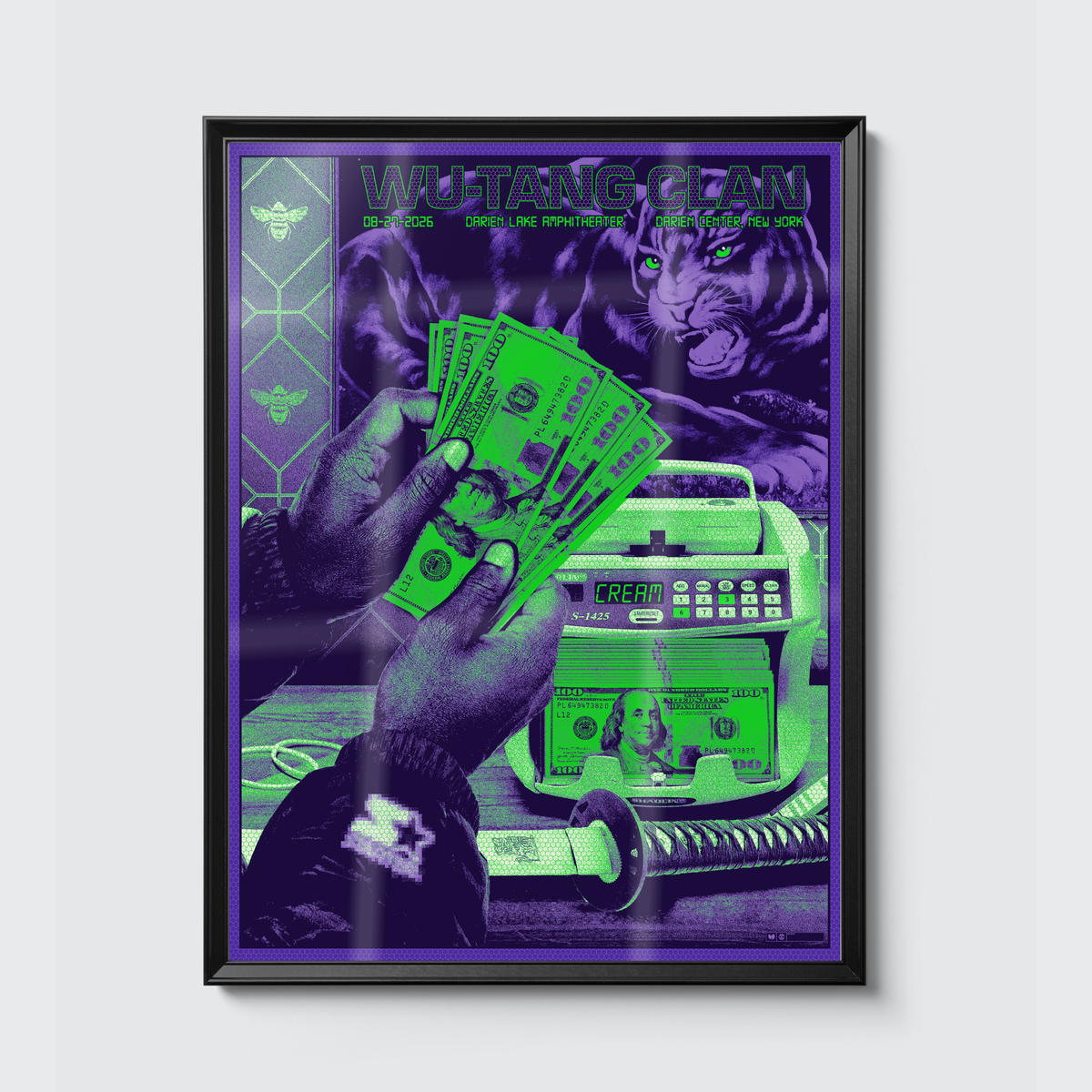Wu-Tang Clan · Darien Center poster, framed on the wall