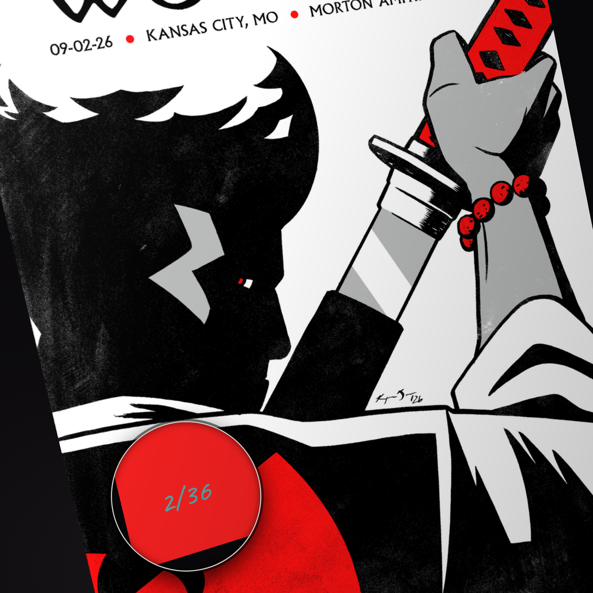 Wu-Tang Clan · Kansas City — hand-numbered corner detail (representative serial 2/36)