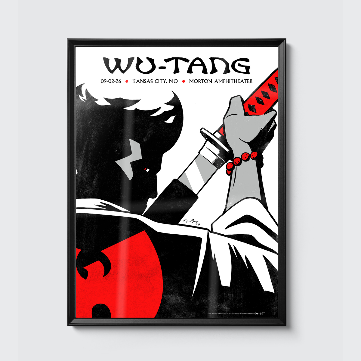 Wu-Tang Clan · Kansas City poster, framed on the wall