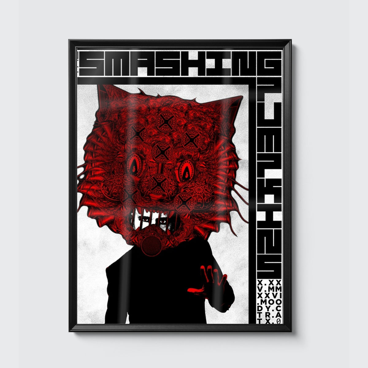 The Smashing Pumpkins Austin October 25, 2026 (Foil Edition) poster, framed on the wall