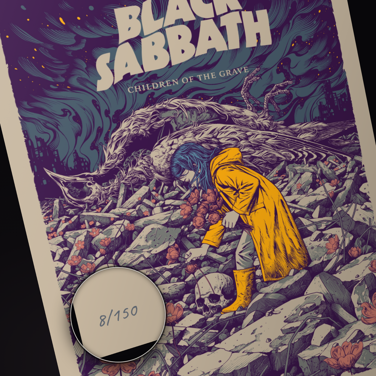 Black Sabbath "Children Of The Grave" by Garis Edelweiss (Main Edition) poster, numbered corner