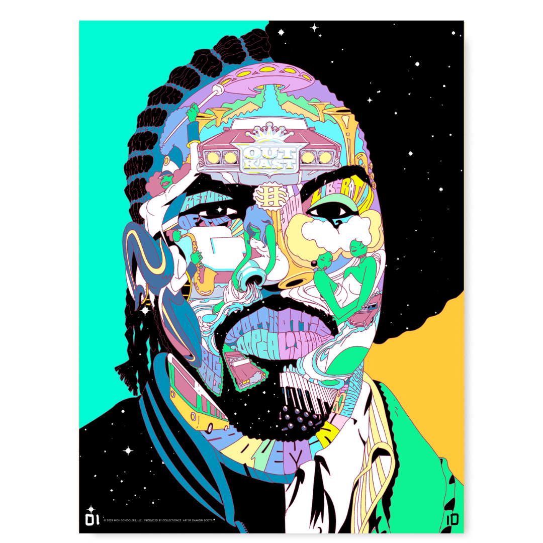 OutKast 'Aquemini' 25th Anniversary Rainbow Foil Print