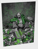 MF DOOM x Sanford Greene print green silver foil animated