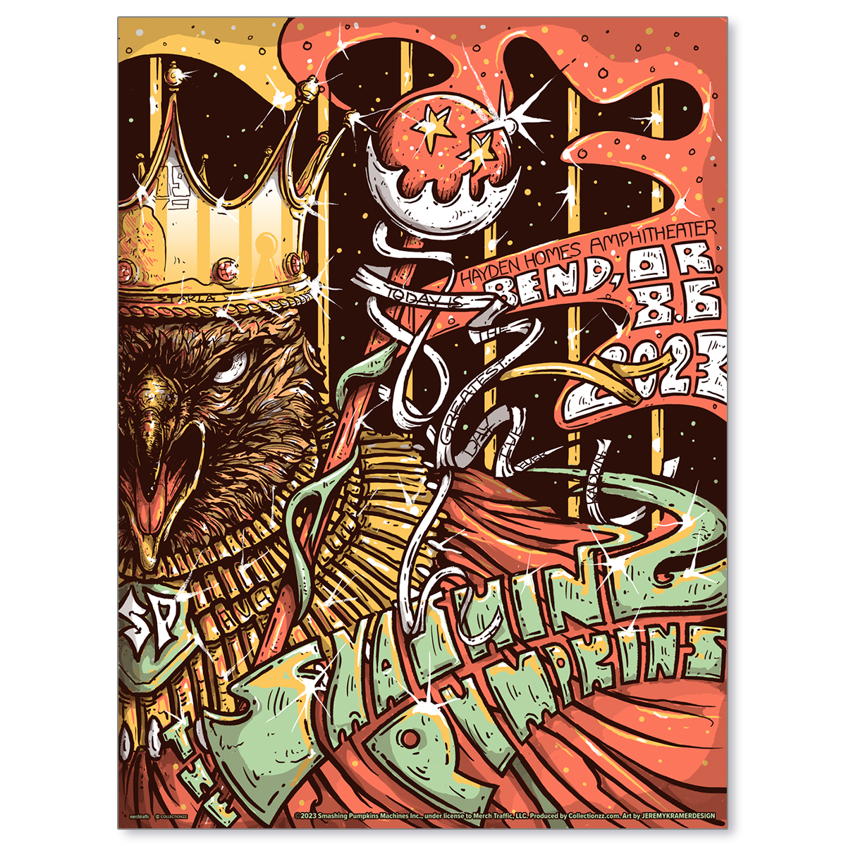 The Smashing Pumpkins Bend August 6, 2023 Poster & Setlist Trading Card