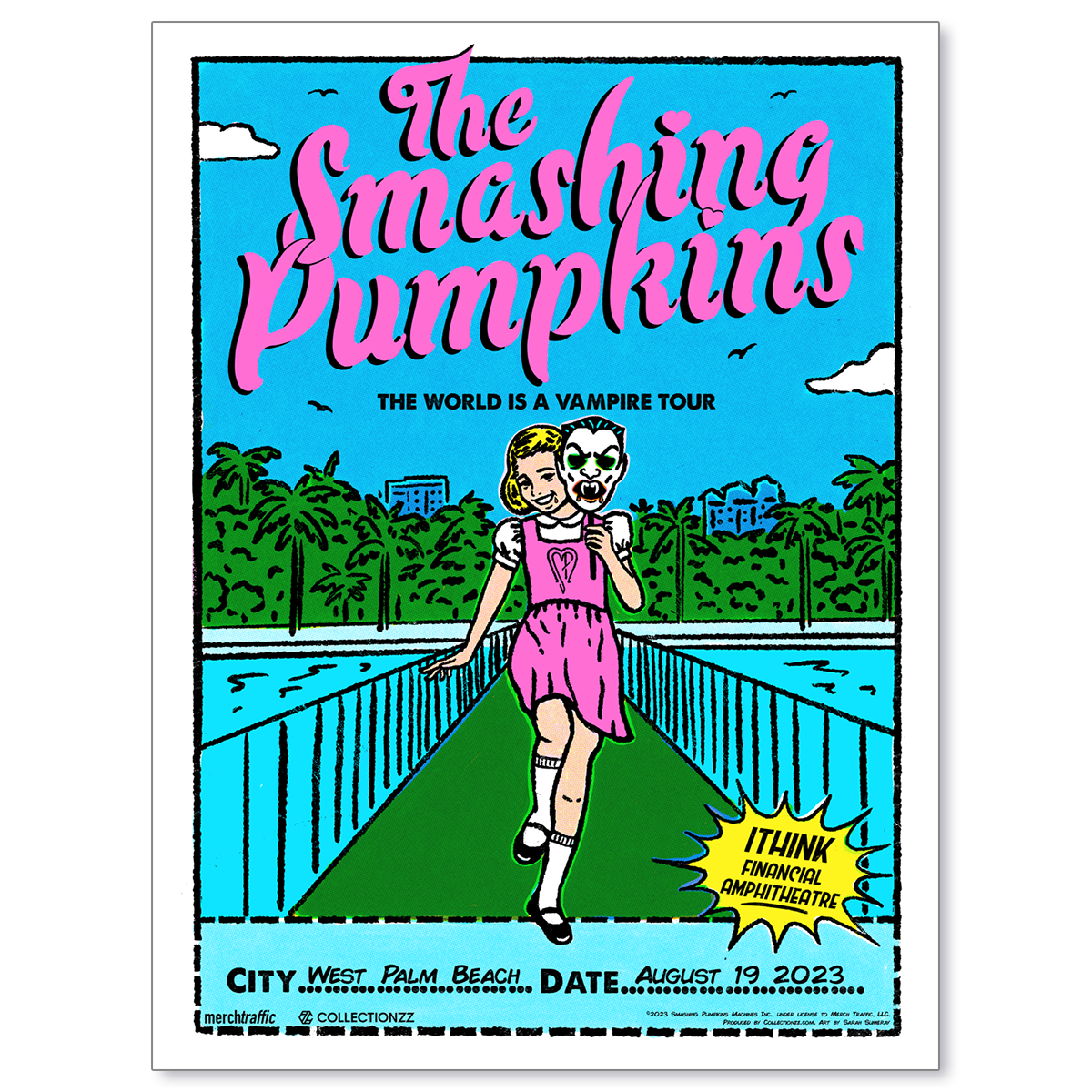 The Smashing Pumpkins West Palm Beach August 19, 2023 Poster & Setlist Trading Card