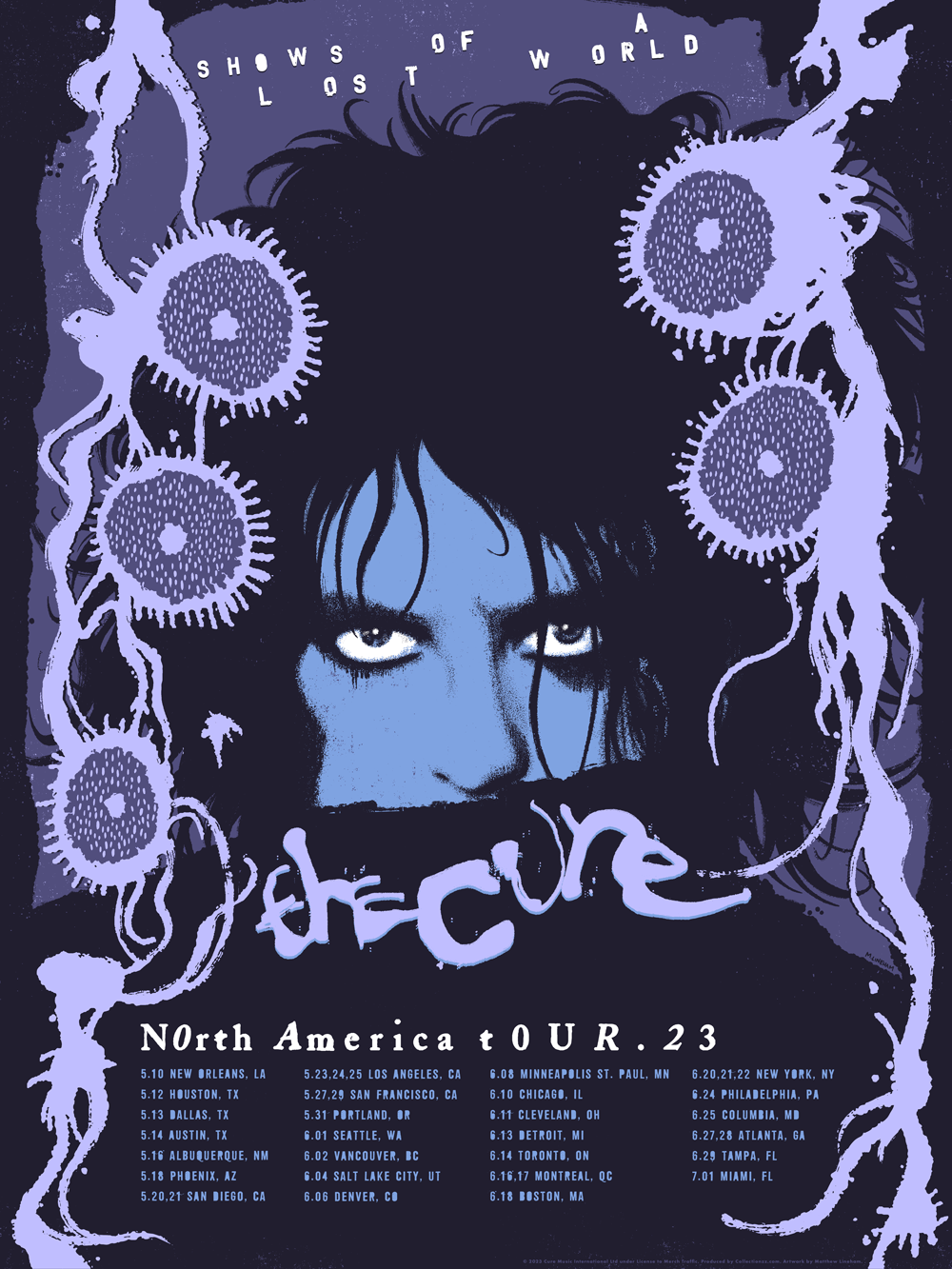 The Cure Shows of a Lost World Tour 2023 Posters (Set of 6)