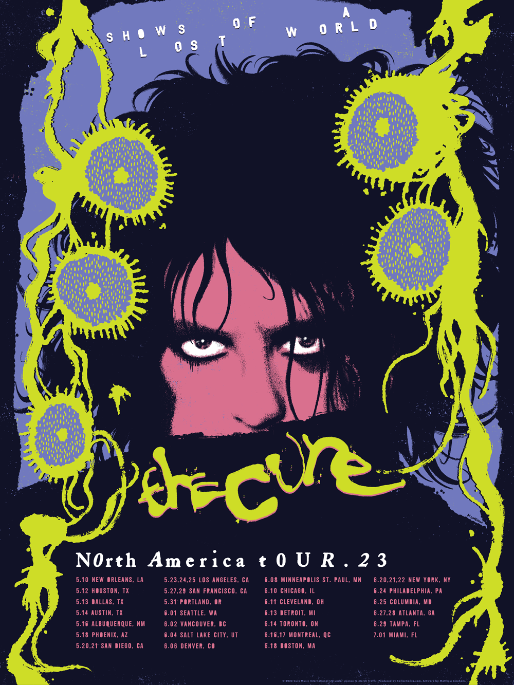 The Cure Shows of a Lost World Tour 2023 Posters (Set of 6)