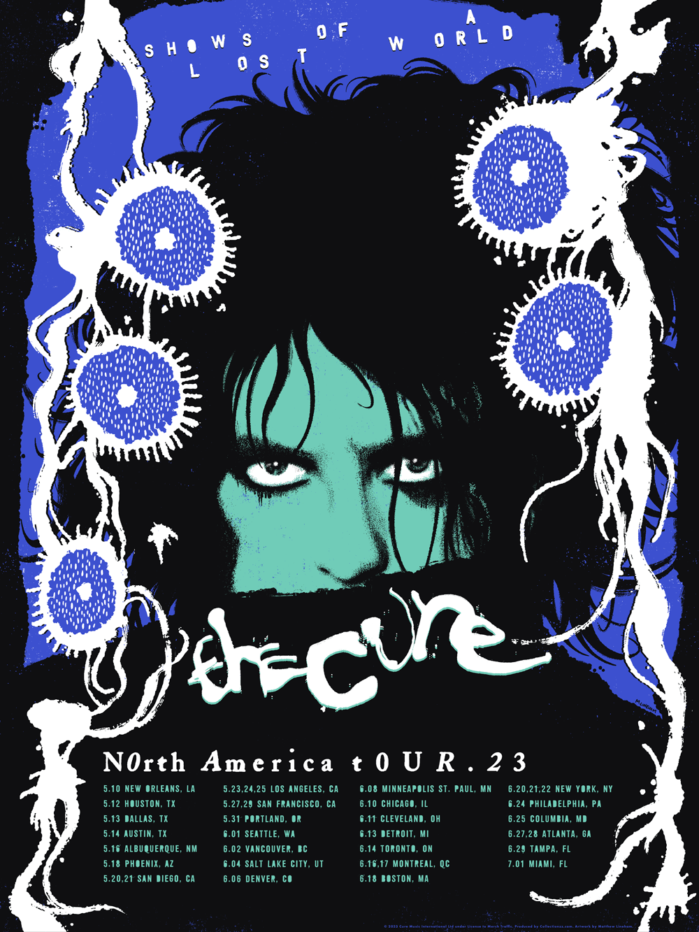 The Cure Shows of a Lost World Tour 2023 Posters (Set of 6)