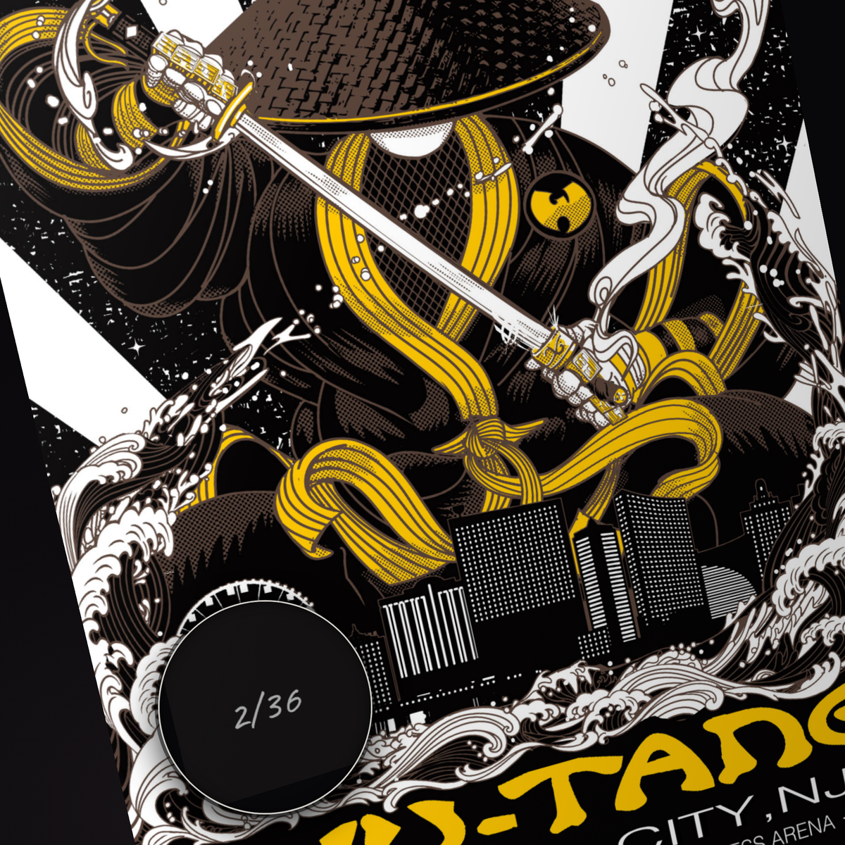 Wu-Tang Clan Atlantic City poster, individually numbered edition of 36, detail of the hand-numbered serial