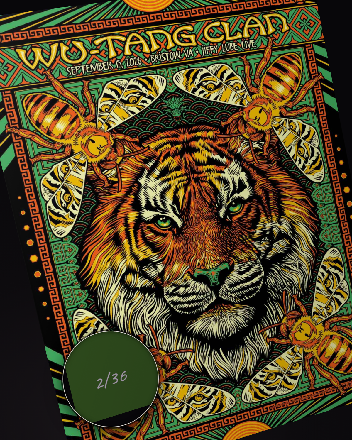 Wu-Tang Clan Bristow Collector's Edition poster, individually numbered corner detail