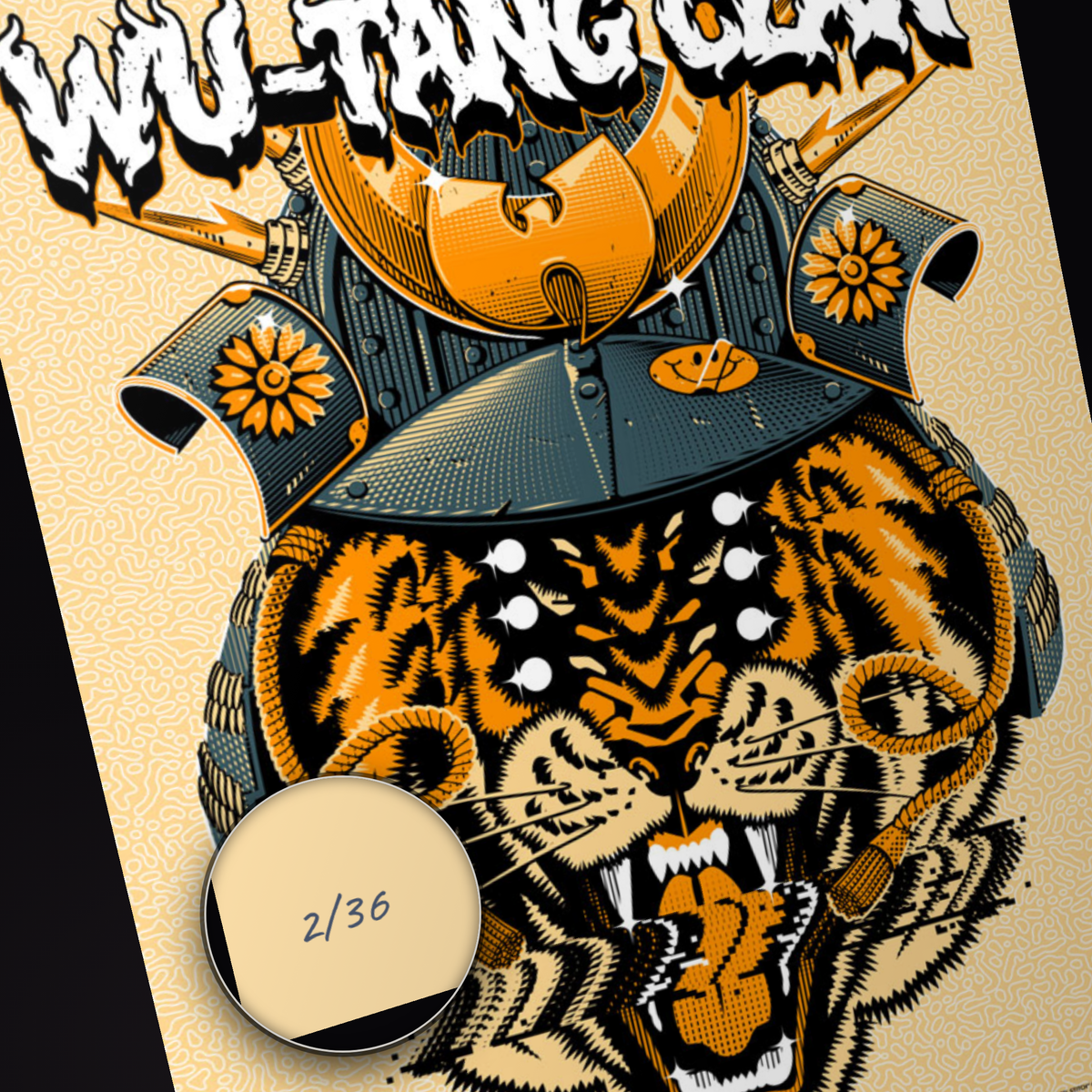 Wu-Tang Clan Holmdel poster, individually numbered edition of 36, detail of the hand-numbered serial