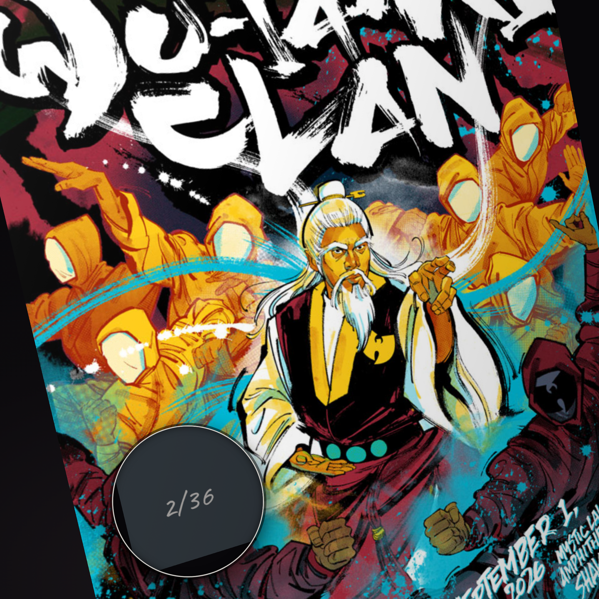 Wu-Tang Clan Shakopee poster, individually numbered edition of 36, detail of the hand-numbered serial