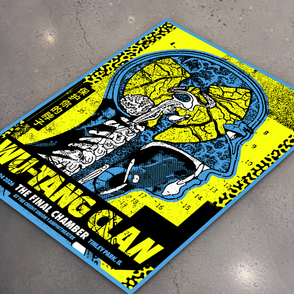 Wu-Tang Clan Tinley Park (Collector's Edition) poster lying flat on the shop floor