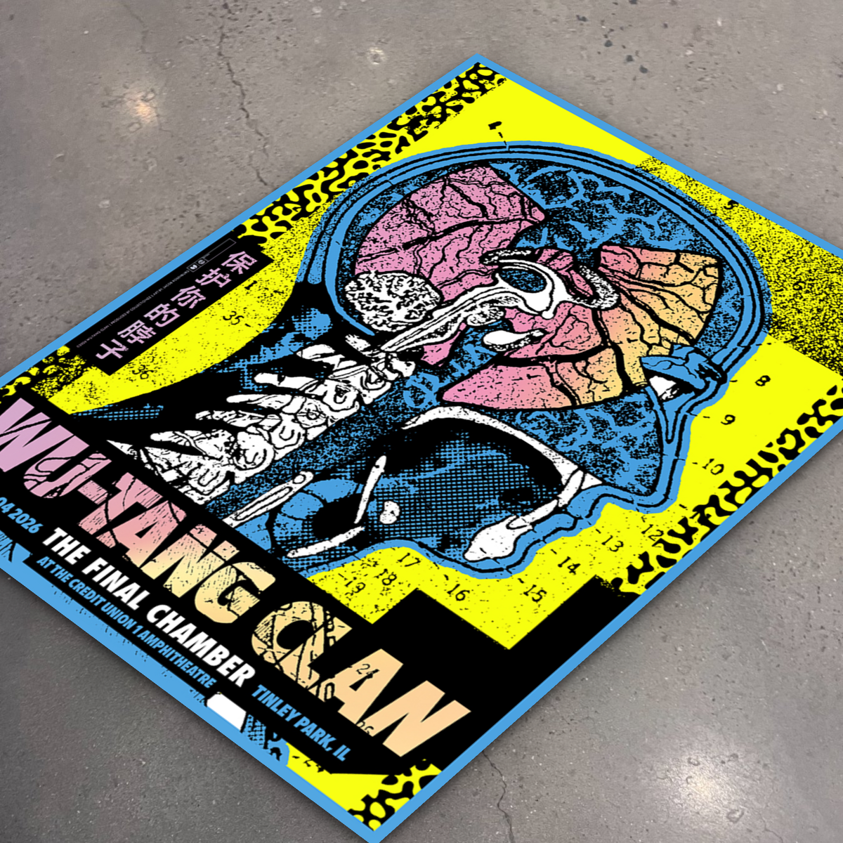 Wu-Tang Clan Tinley Park (Collector's Foil Edition) poster lying flat on the shop floor