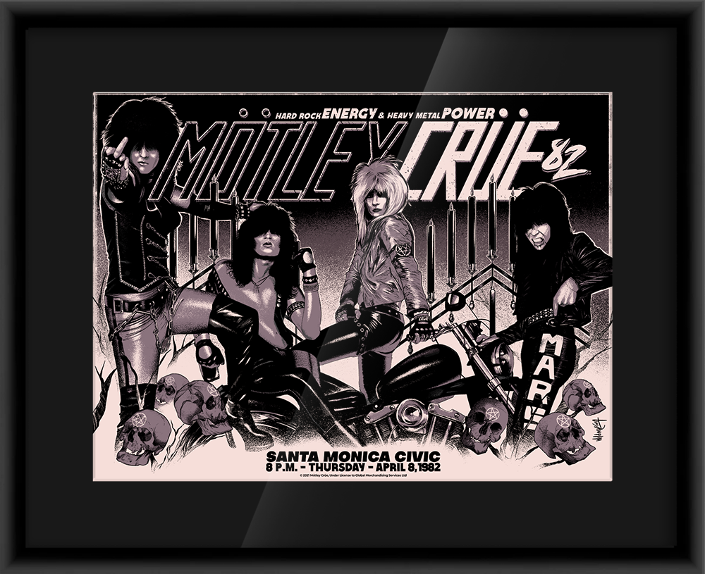 Mötley Crüe Santa Monica 1982 (Main Edition) — artwork in setting