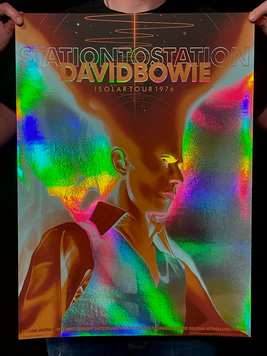 David Bowie 1976 Isolar Tour (Rainbow Foil) — artwork in setting