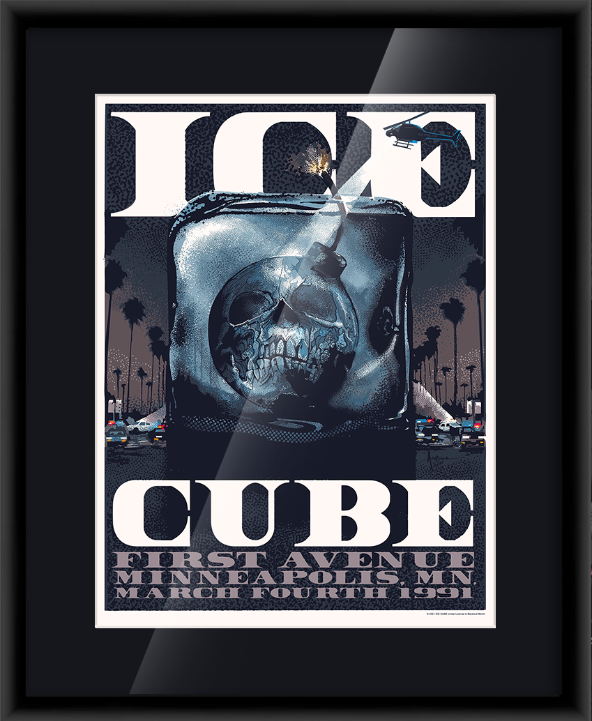 Ice Cube "THE BOMB" Minneapolis 1991 (Foil Edition) — artwork in setting