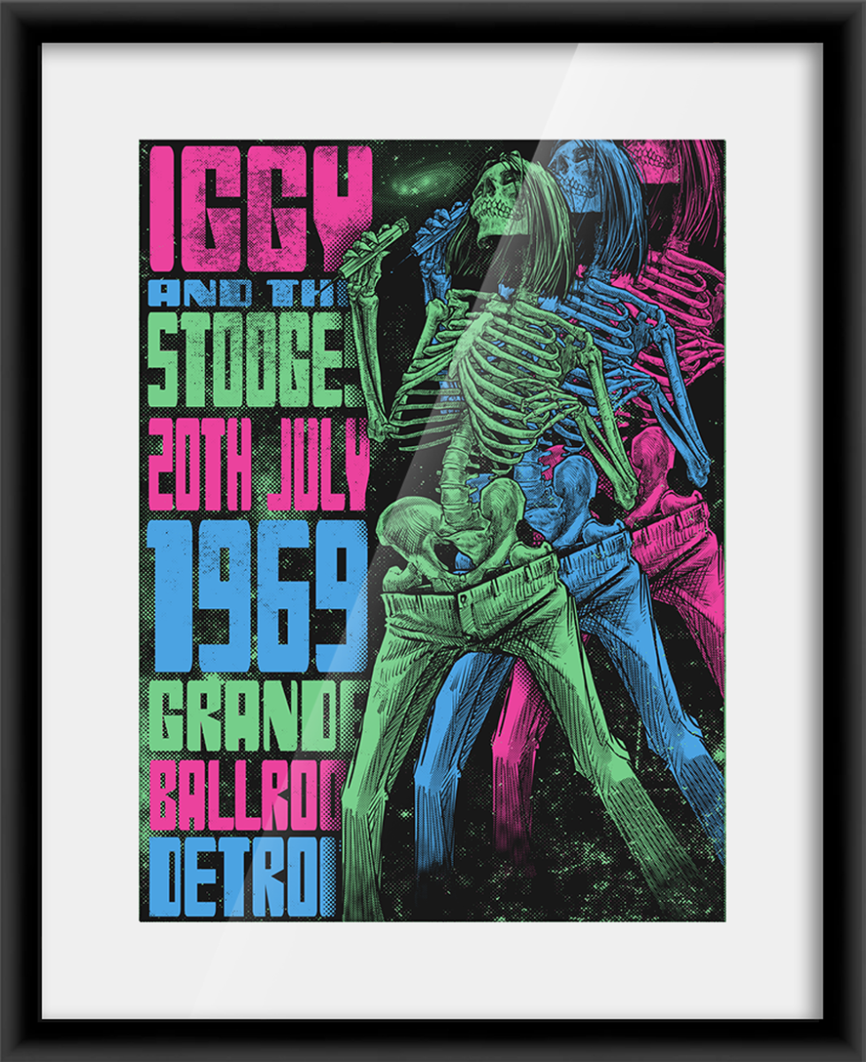 Iggy and The Stooges Detroit 1969 (Moonbeam Glow Edition) — artwork in setting