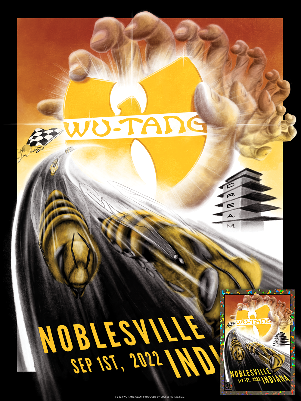 Wu Tang Clan Noblesville September 1, 2022 Print + Trading Card Combo